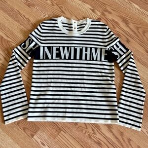 Maje Minotora Striped Wool-Blend Sailor Knit Sweater Sz 3